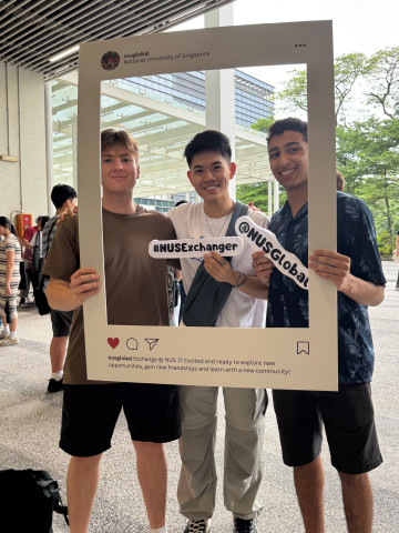 Kevin Chang meets fellow study abroaders at an NUS exchange orientation.